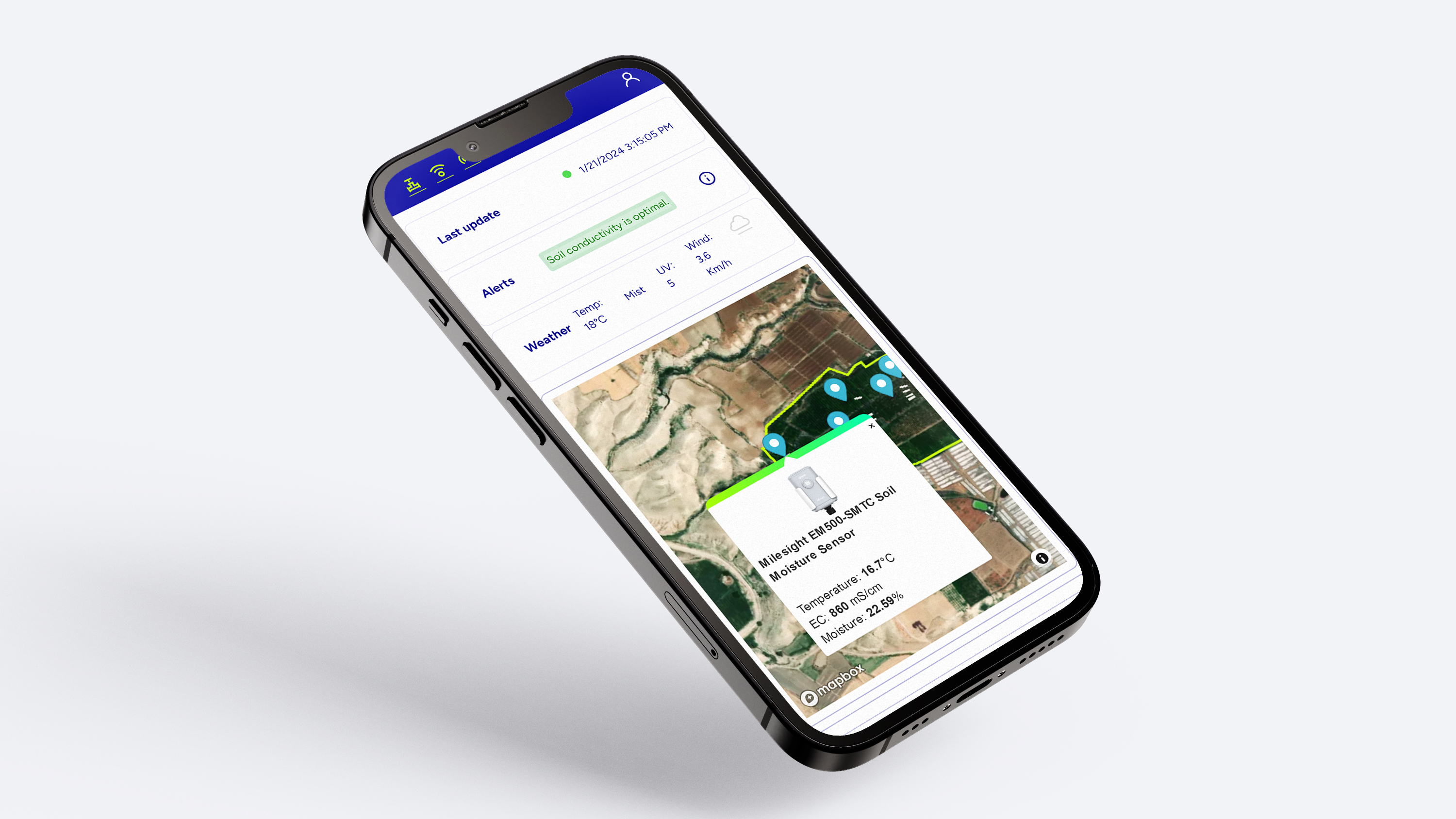 SenseFlow app showing a user-friendly interface